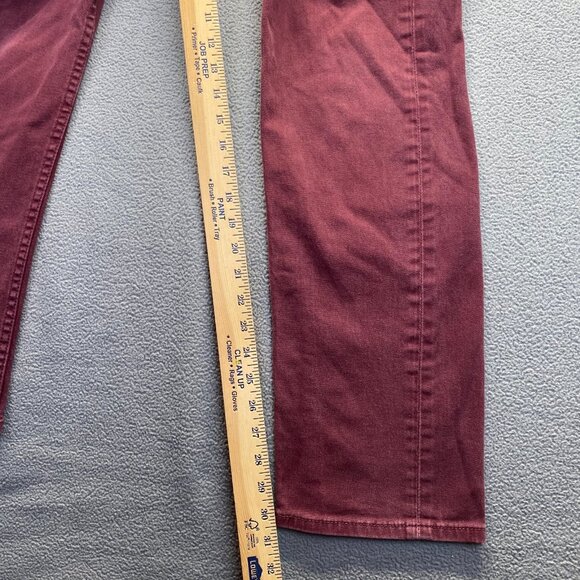 Levis 513 Jeans Mens Size 34X32 Burgundy Slim Straight Dark Red,Stretch - Picture 5 of 12